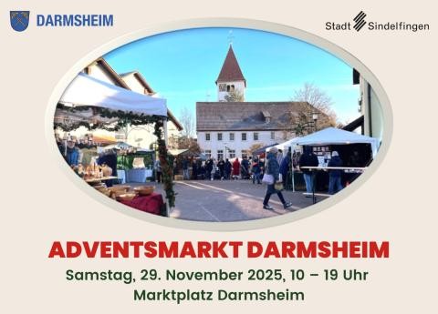 Einladung zum Adventsmarkt in Darmsheim am Samstag, den 29. November von 10 bis 19 Uhr auf dem Marktplatz in Darmsheim
